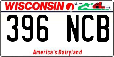 WI license plate 396NCB