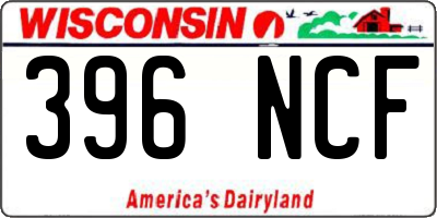 WI license plate 396NCF