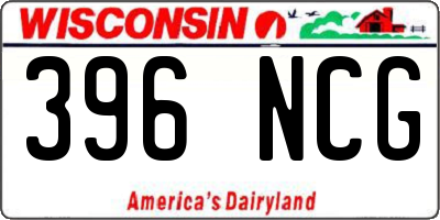 WI license plate 396NCG