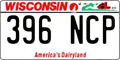 WI license plate 396NCP