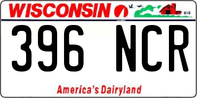WI license plate 396NCR