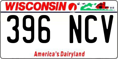 WI license plate 396NCV