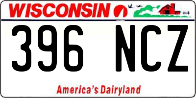 WI license plate 396NCZ