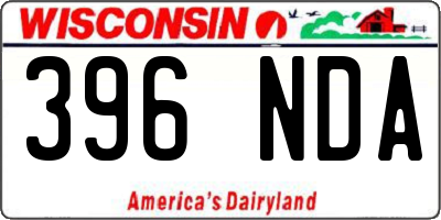 WI license plate 396NDA