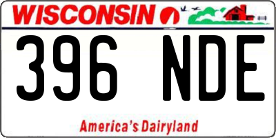 WI license plate 396NDE