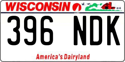 WI license plate 396NDK