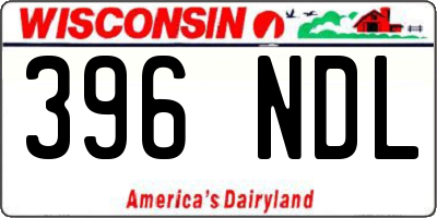WI license plate 396NDL