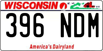 WI license plate 396NDM