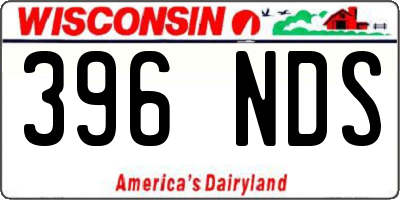WI license plate 396NDS