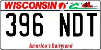 WI license plate 396NDT