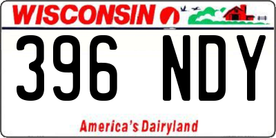 WI license plate 396NDY