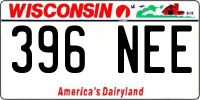 WI license plate 396NEE
