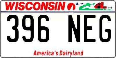WI license plate 396NEG