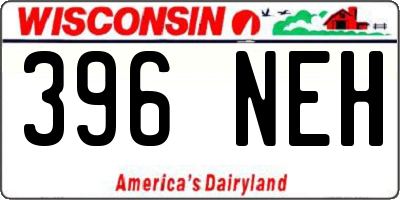 WI license plate 396NEH