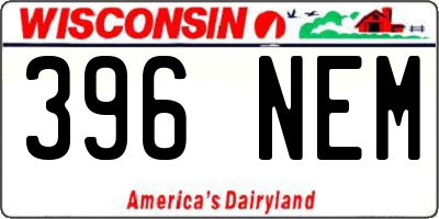 WI license plate 396NEM