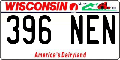 WI license plate 396NEN