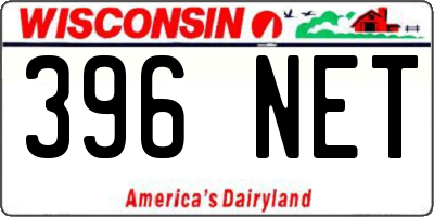 WI license plate 396NET