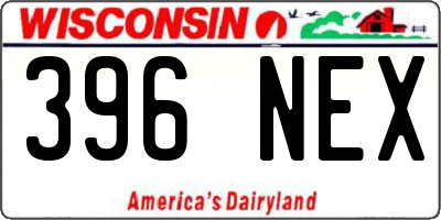 WI license plate 396NEX