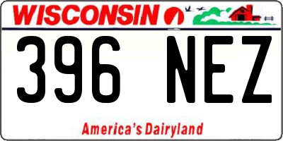 WI license plate 396NEZ