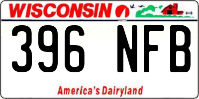 WI license plate 396NFB