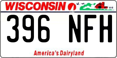 WI license plate 396NFH