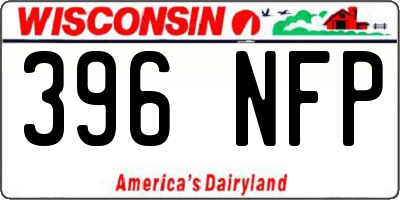 WI license plate 396NFP