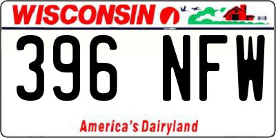 WI license plate 396NFW