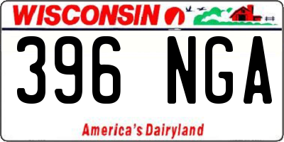WI license plate 396NGA