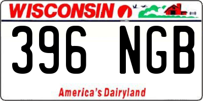 WI license plate 396NGB