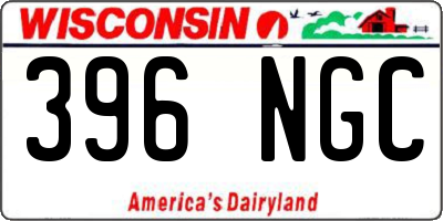 WI license plate 396NGC