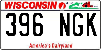 WI license plate 396NGK