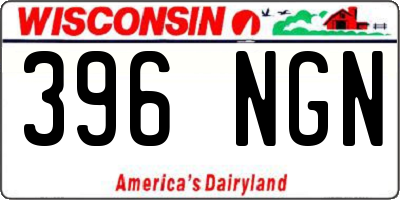 WI license plate 396NGN