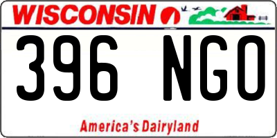 WI license plate 396NGO