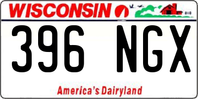 WI license plate 396NGX