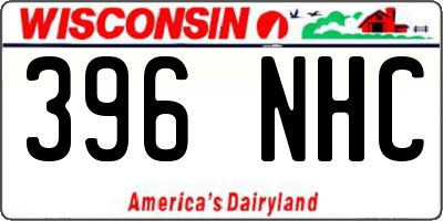WI license plate 396NHC