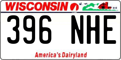 WI license plate 396NHE
