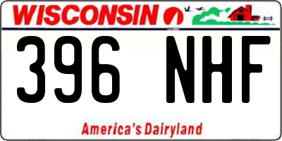 WI license plate 396NHF