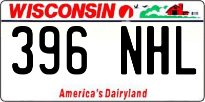 WI license plate 396NHL