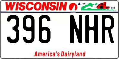 WI license plate 396NHR
