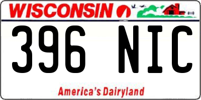 WI license plate 396NIC