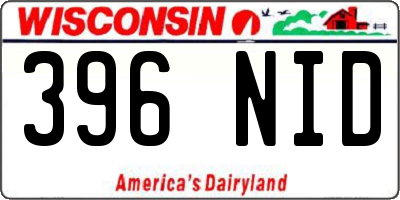 WI license plate 396NID