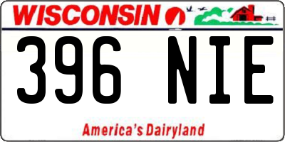 WI license plate 396NIE
