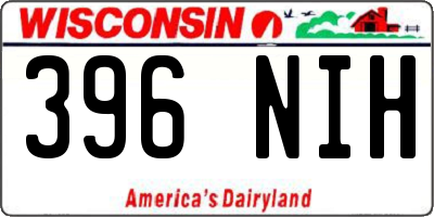 WI license plate 396NIH