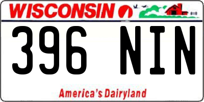 WI license plate 396NIN