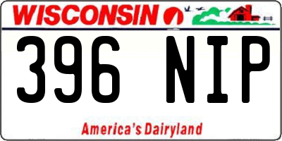 WI license plate 396NIP