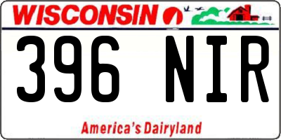 WI license plate 396NIR