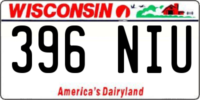 WI license plate 396NIU