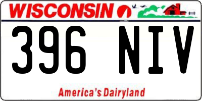 WI license plate 396NIV