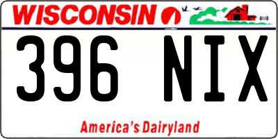 WI license plate 396NIX