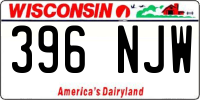 WI license plate 396NJW